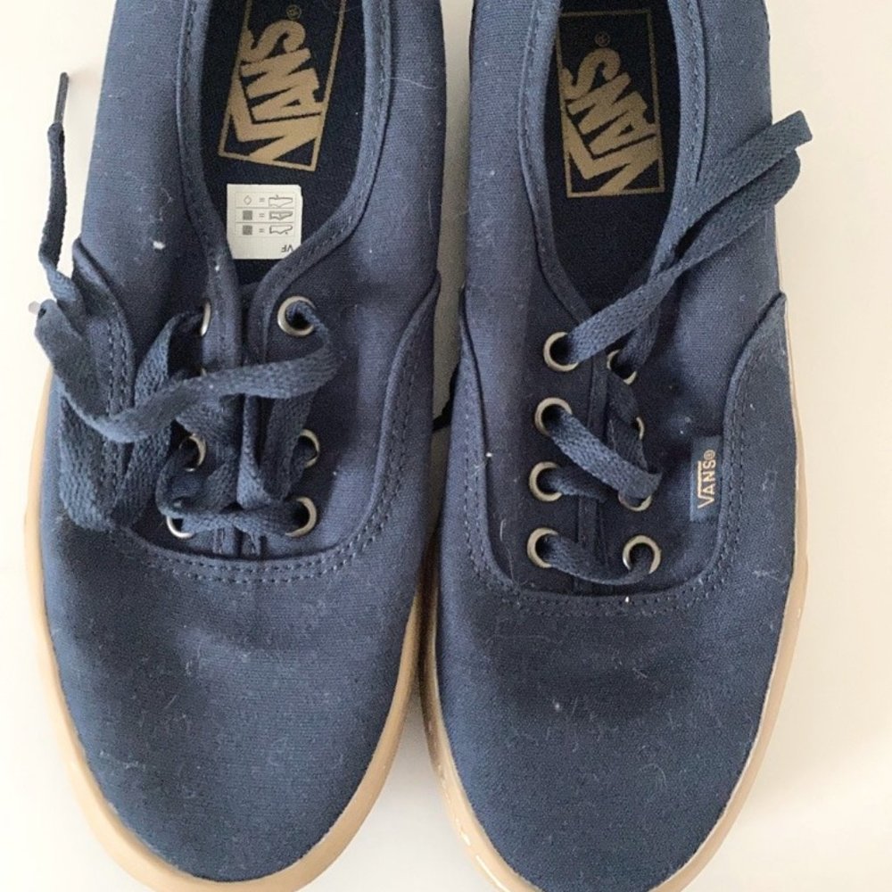 Vans Navy Canvas Sneakers with Gum Sole
